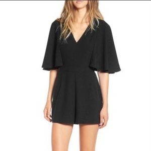 black cape sleeve romper
